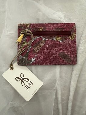 HOBO Abstract Foliage Metallic Patterned Card Coin Holder Wallet NWT